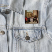 Isabella II van Spanje en haar echtgenoot Vierkante Button 5,1 Cm (In situ)