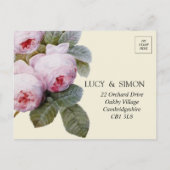 Isabella II Vintage Roses RSVP-ansichtkaart Aankondigingskaart (Achterkant)