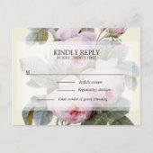 Isabella II Vintage Roses RSVP-ansichtkaart Aankondigingskaart (Voorkant)