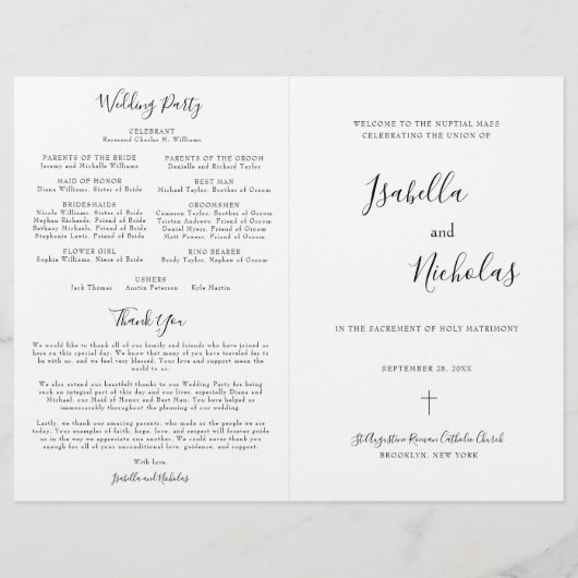 Isabella katholieke bruiloft met volledige massa (Voorkant)