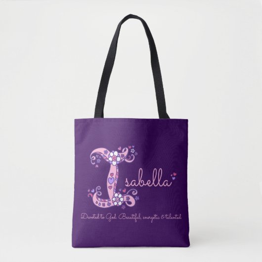 Isabella letter I monogram kunst & naam betekenend Tote Bag (Voorkant)