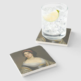 Isabella Marie Rousseau Fijnkunst Vrouwportret Stenen Onderzetter