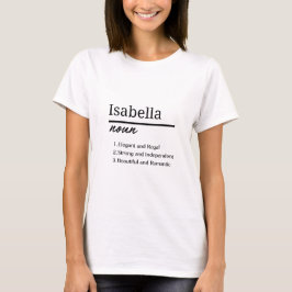 Isabella, meisje gepersonaliseerde naam definitie t-shirt