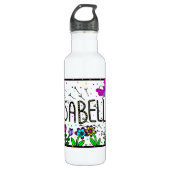 Isabella, meisjesnaam Whimsical Art Waterfles (Voorkant)