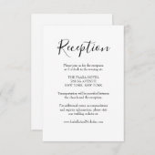 Isabella Modern Script Wedding Reception Informatiekaartje (Voorkant / Achterkant)