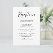 Isabella Modern Script Wedding Reception Informatiekaartje (Staand voorkant)