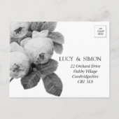 Isabella Monochrome Rozen RSVP Briefkaart (Achterkant)