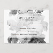 Isabella Monochrome Rozen RSVP Briefkaart (Voorkant)