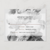 Isabella Monochrome Rozen RSVP Briefkaart (Voorkant)