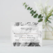 Isabella Monochrome  Rozen RSVP Briefkaart (Staand voorkant)