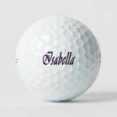 Isabella Naam In Paars En Roze, Golfballen (Voorkant)