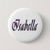 Isabella Naam In Paars En Roze, Ronde Button 5,7 Cm (Voorkant)