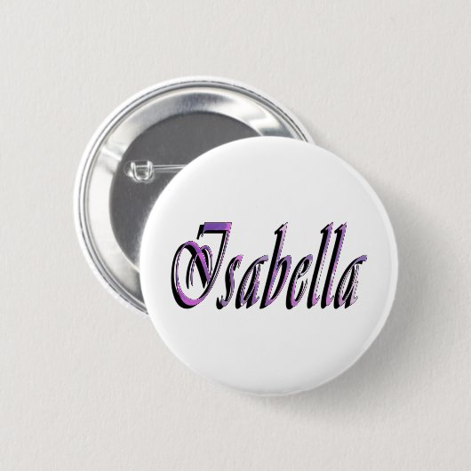 Isabella Naam In Paars En Roze, Ronde Button 5,7 Cm (Voorkant /achterkant)