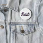 Isabella Naam In Paars En Roze, Ronde Button 5,7 Cm (In situ)