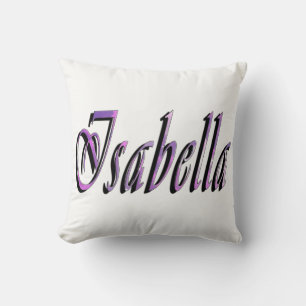 Isabella, Naam, Logo, Meisjes Wit Gooi Kussen