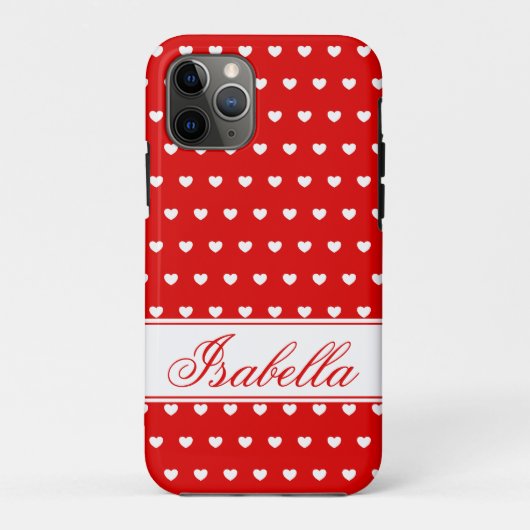 Isabella - Naam Sjabloon, Flashy Red en White Case-Mate iPhone Case (Achterkant)