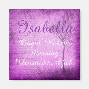 Isabella Name Betekenis Magnet Paarse Whimsical Tr