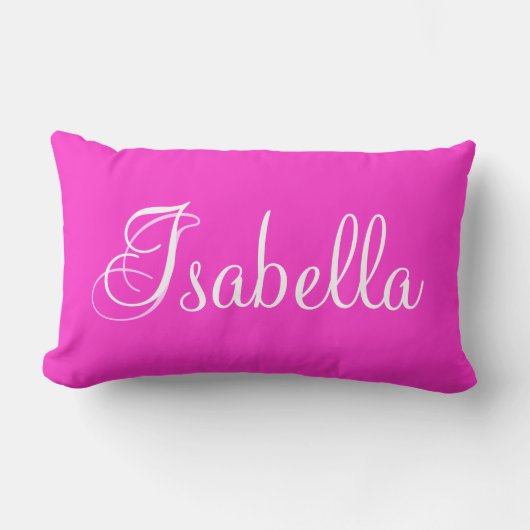 Isabella Pink Lumbar Personalized Pillow Kussen (Voorkant)