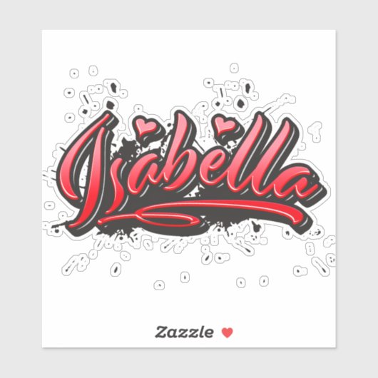 Isabella red Heart Graffiti Aufkleber Sticker (Vel)
