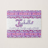 Isabella: roze paarse puzzel legpuzzel (Horizontaal)