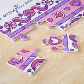 Isabella: roze paarse puzzel legpuzzel (Zijkant)