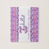 Isabella: roze paarse puzzel legpuzzel (Verticaal)