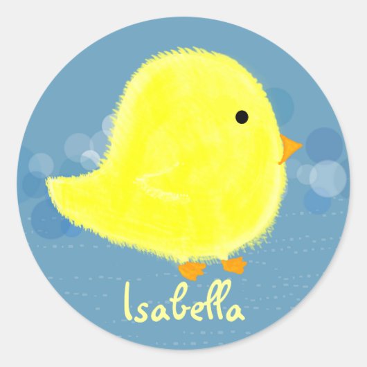 Isabella Schattige Baby Chick Sticker (Voorkant)