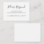 Isabella Simple Modern Calligraphy Website RSVP Informatiekaartje (Voorkant / Achterkant)