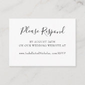 Isabella Simple Modern Calligraphy Website RSVP Informatiekaartje (Voorkant)