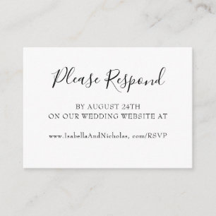 Isabella Simple Modern Calligraphy Website RSVP Informatiekaartje