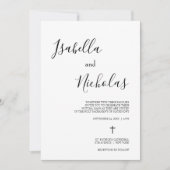 Isabella Simple Modern Script katholieke bruiloft Kaart (Voorkant)