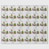 Isabella & Tan Long Hair Dachshund Kerstmis Room Cadeaupapier (Vlak)