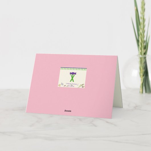 Isabella voegt naam kleurrijke geitenschaafkunst t kaart (Achterkant)