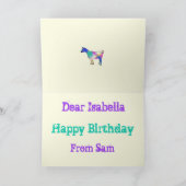 Isabella voegt naam kleurrijke geitenschaafkunst t kaart (Binnen)