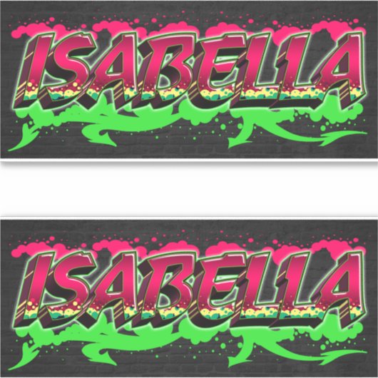 Isabella Vorname Name Graffiti Aufkleber Sticker (Voorkant)