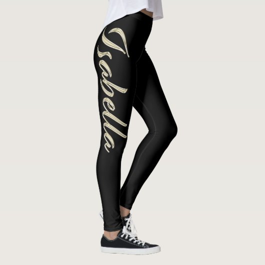 Isabella white gold Handwriting Hose Leggings (Rechts)
