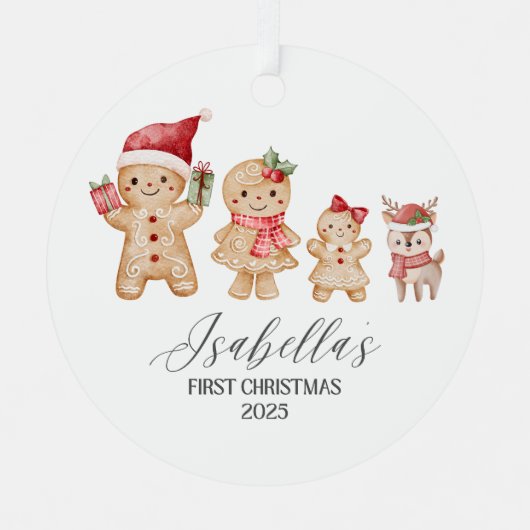 Isabella's eerste kerst metalen ornament (Voorkant)