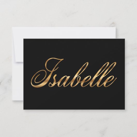 Isabelle gold Design Lettering Karte (Voorkant)