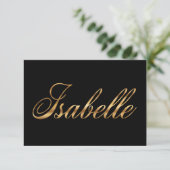 Isabelle gold Design Lettering Karte (Staand voorkant)