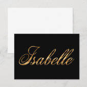 Isabelle gold Design Lettering Karte (Voorkant / Achterkant)