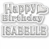 Isabelle Happy Birthday silver Aufkleber Sticker (Voorkant)