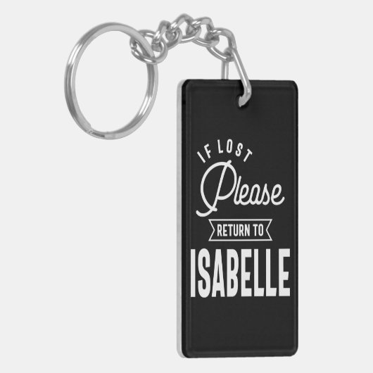 Isabelle Personalised Name Birthday Gift Sleutelhanger (Voorkant Links)