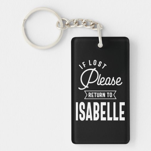 Isabelle Personalised Name Birthday Gift Sleutelhanger (Voorkant)