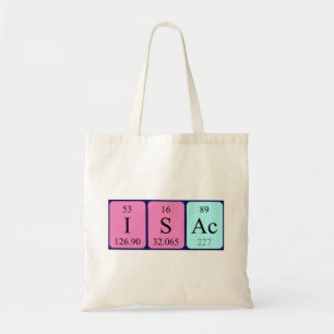 Isac periodieke lijstnaam canvas tas