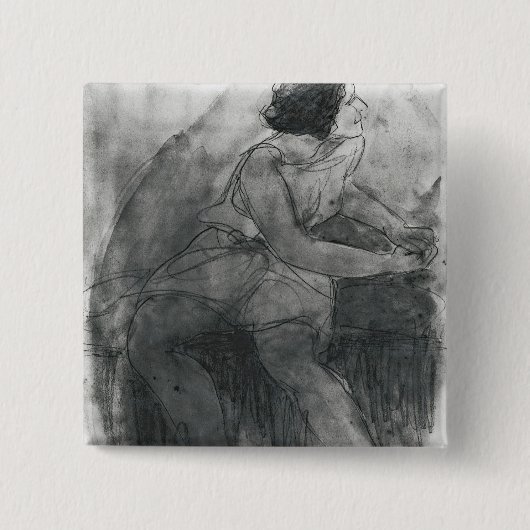 Isadora Duncan Vierkante Button 5,1 Cm (Voorkant)