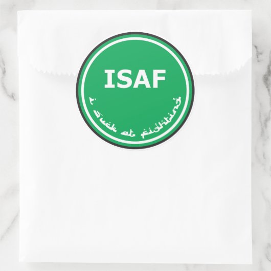 ISAF-Logo Ronde Sticker (Tas)