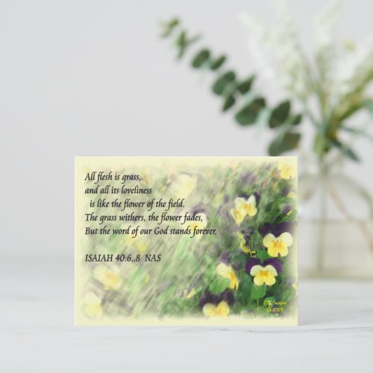 Isaiah40:6...8 briefkaart (Staand voorkant)