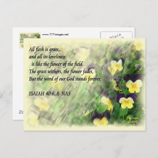 Isaiah40:6...8 briefkaart (Voorkant / Achterkant)