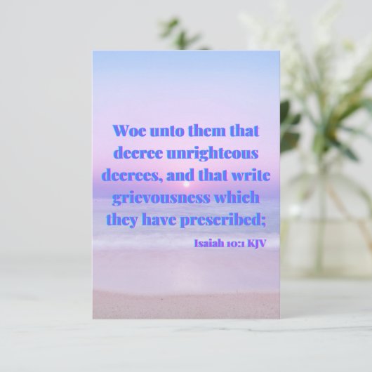 Isaiah 10:1 KJV Bijbel verse Pic Flat Wenskaart Kaart (Staand voorkant)