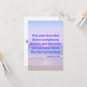 Isaiah 10:1 KJV Bijbel verse Pic Flat Wenskaart Kaart (Voorkant / Achterkant in situ)